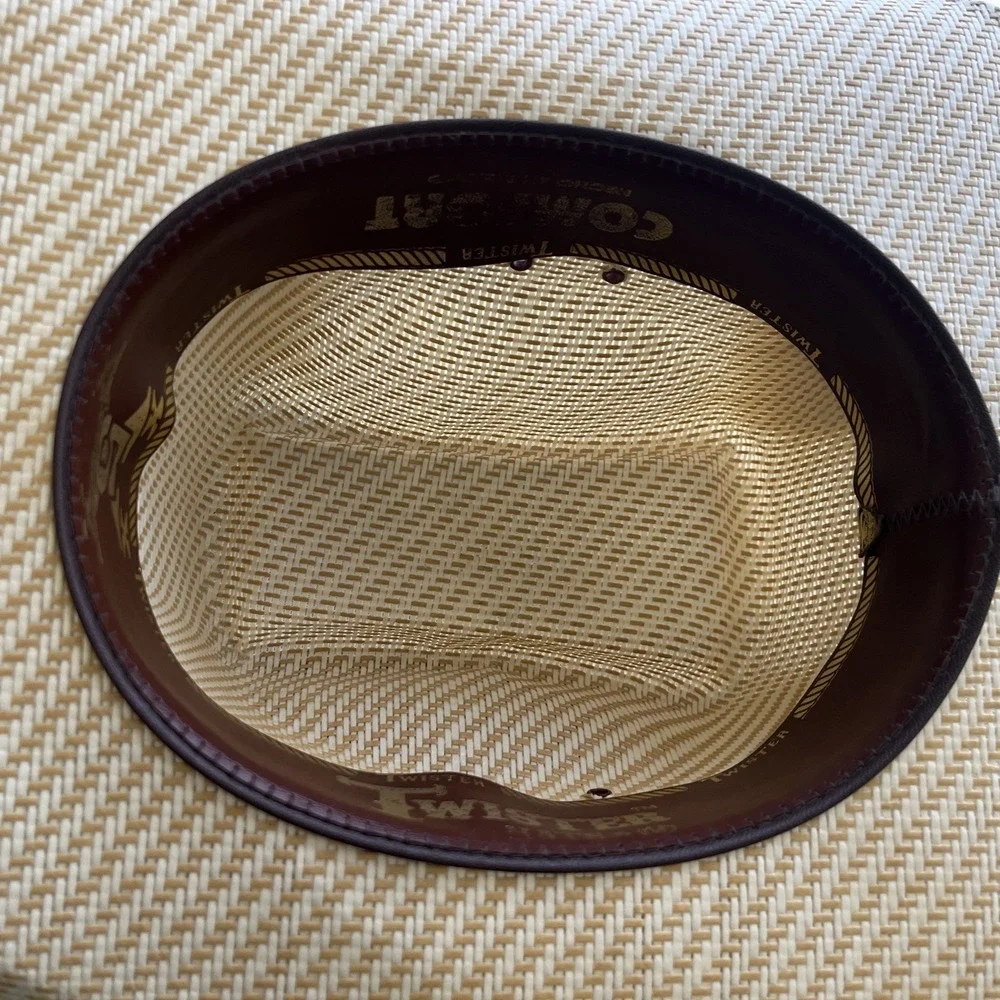 Twister Cowboy Hat Kids L Tan Straw Cattleman Crease Western Woven Sun‎ Hat